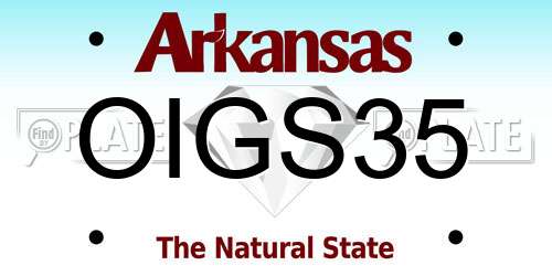 OIGS35 Arkansas License Plate