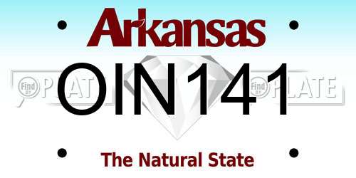 OIN141 Arkansas License Plate