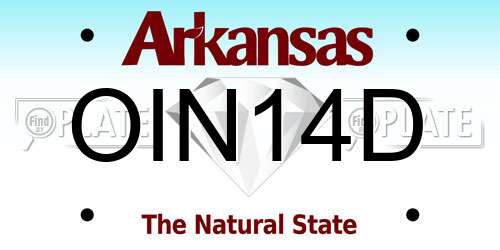 OIN14D Arkansas License Plate
