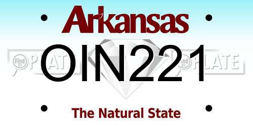 OIN221 Arkansas License Plate