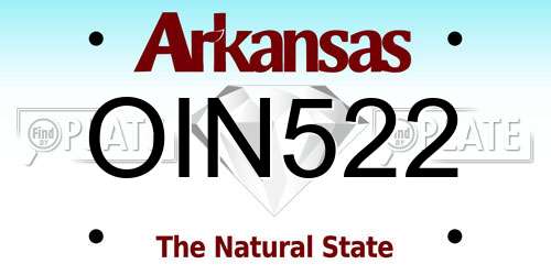 OIN522 Arkansas License Plate