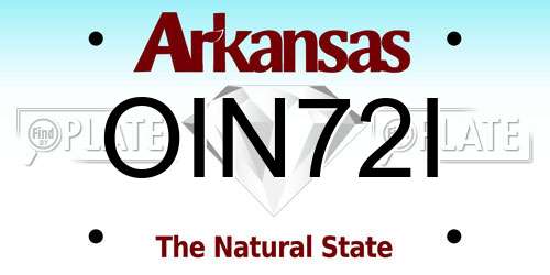 OIN72I Arkansas License Plate