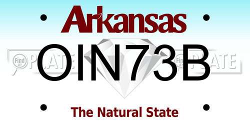 OIN73B Arkansas License Plate