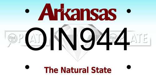 OIN944 Arkansas License Plate