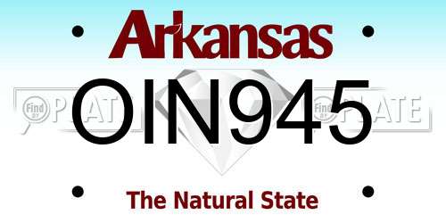 OIN945 Arkansas License Plate