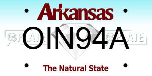 OIN94A Arkansas License Plate