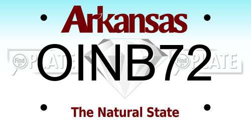 OINB72 Arkansas License Plate