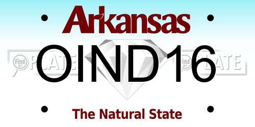 OIND16 Arkansas License Plate