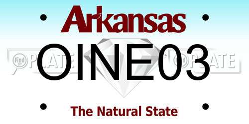 OINE03 Arkansas License Plate