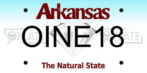 OINE18 Arkansas License Plate