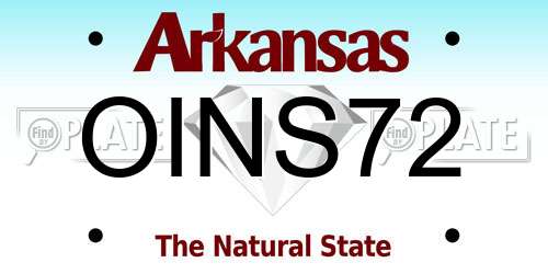 OINS72 Arkansas License Plate