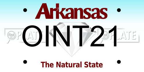 OINT21 Arkansas License Plate