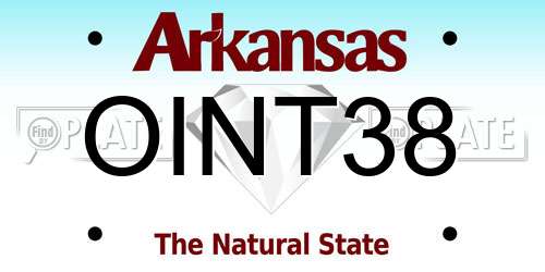OINT38 Arkansas License Plate