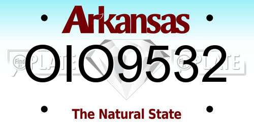 OIO9532 Arkansas License Plate