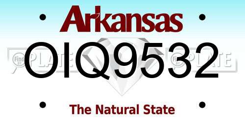 OIQ9532 Arkansas License Plate