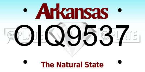 OIQ9537 Arkansas License Plate