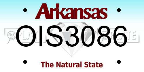 OIS3086 Arkansas License Plate