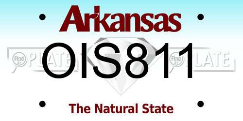 OIS811 Arkansas License Plate