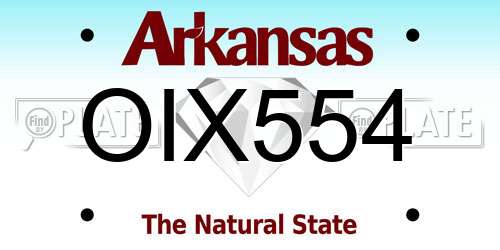 OIX554 Arkansas License Plate