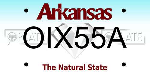 OIX55A Arkansas License Plate