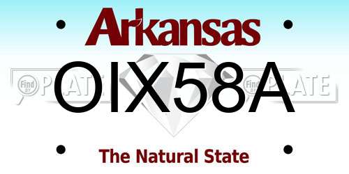 OIX58A Arkansas License Plate