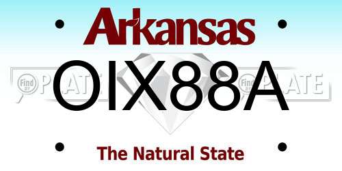 OIX88A Arkansas License Plate