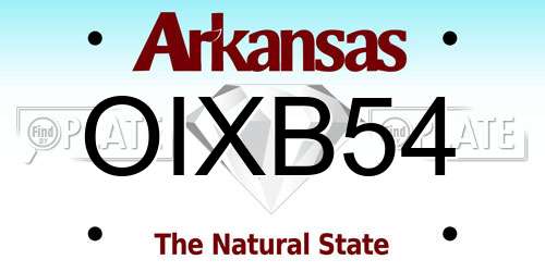 OIXB54 Arkansas License Plate