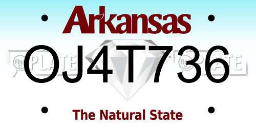 OJ4T736 Arkansas License Plate