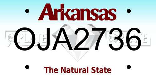 OJA2736 Arkansas License Plate