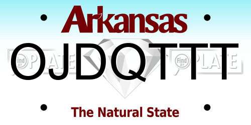 OJDQTTT Arkansas License Plate