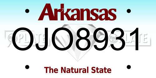 OJO8931 Arkansas License Plate