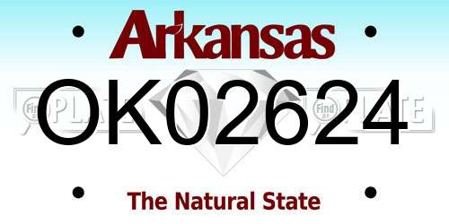 OK02624 Arkansas License Plate