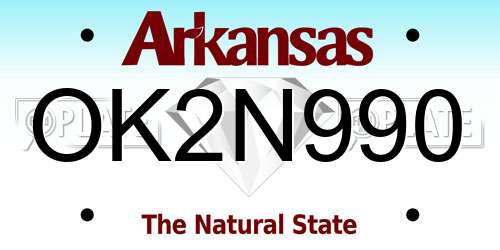 OK2N990 Arkansas License Plate