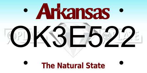 OK3E522 Arkansas License Plate