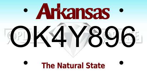 OK4Y896 Arkansas License Plate