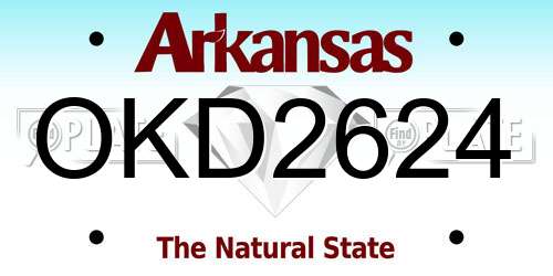 OKD2624 Arkansas License Plate