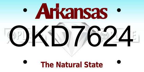OKD7624 Arkansas License Plate