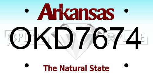 OKD7674 Arkansas License Plate