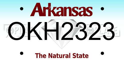 OKH2323 Arkansas License Plate