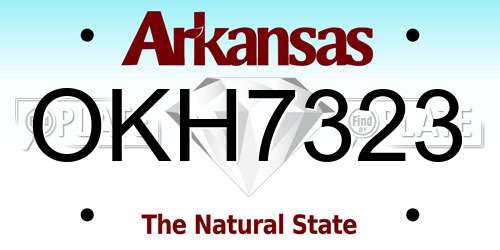 OKH7323 Arkansas License Plate