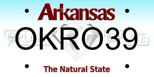 OKRO39 Arkansas License Plate