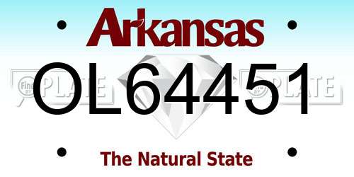 OL64451 Arkansas License Plate