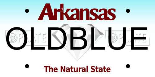 OLDBLUE Arkansas License Plate
