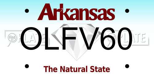 OLFV60 Arkansas License Plate