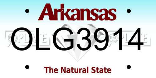 OLG3914 Arkansas License Plate