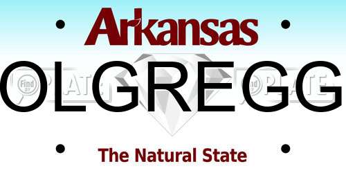 OLGREGG Arkansas License Plate