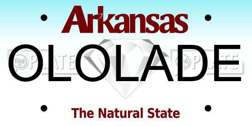 OLOLADE Arkansas License Plate