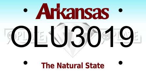 OLU3019 Arkansas License Plate