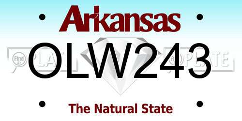 OLW243 Arkansas License Plate