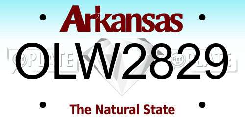 OLW2829 Arkansas License Plate